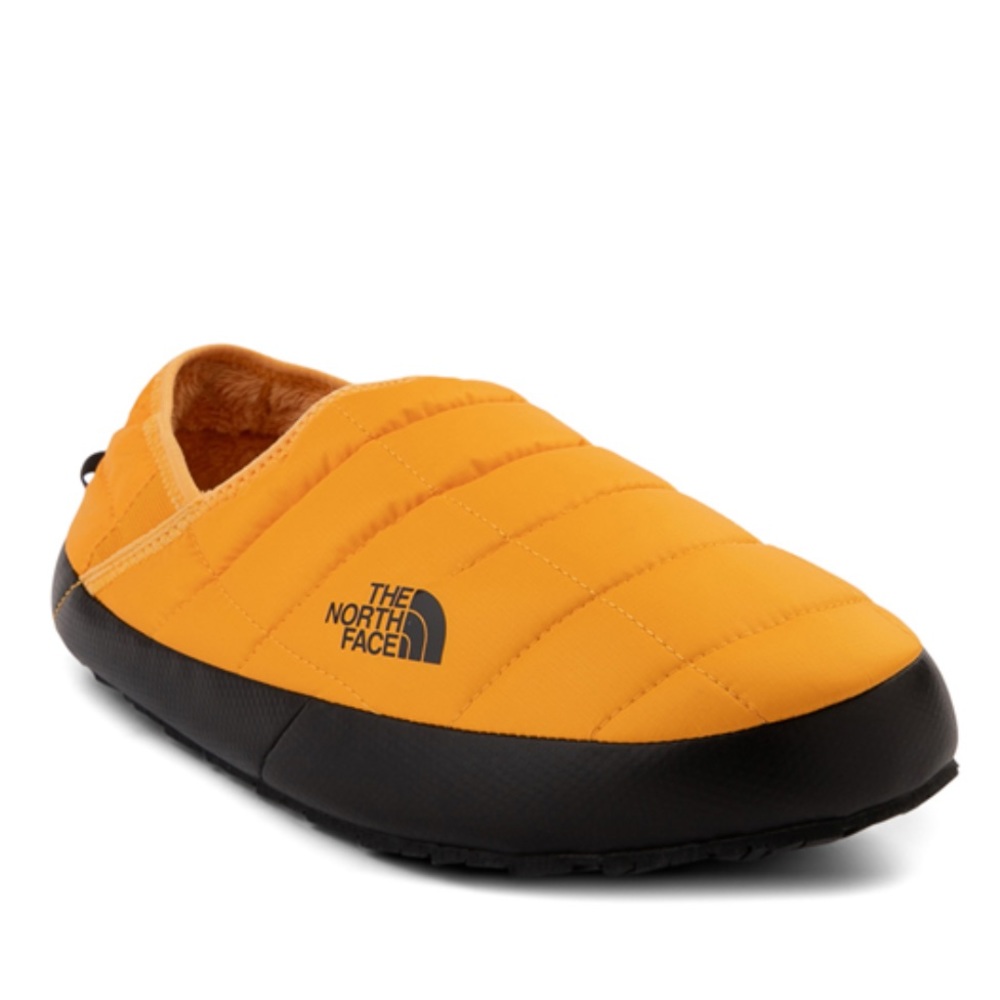 Mens The North Face Thermoball Traction Mule V Slippers Yellow Black - Picture 2 of 5